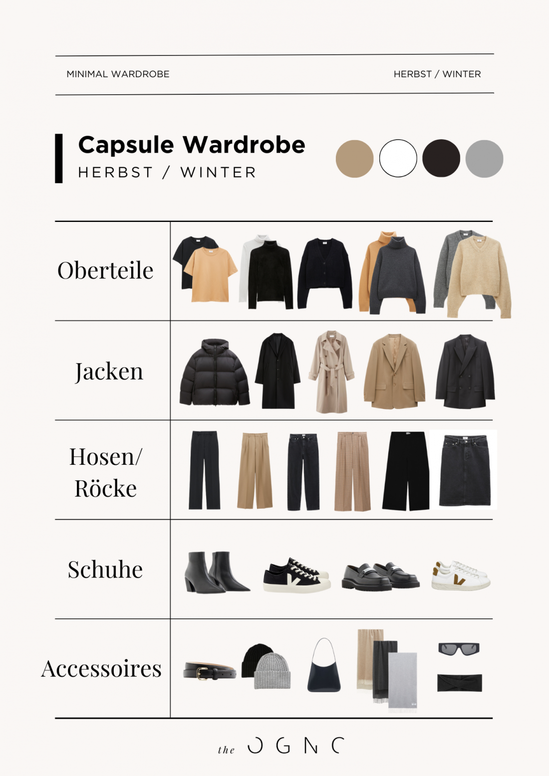 Essentielle Kleidungsstücke für die Herbst und Winter Capsule Wardrobe